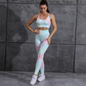 Seamless Knitted Tie-dye Gradient Quick-drying Sports Gym Suit